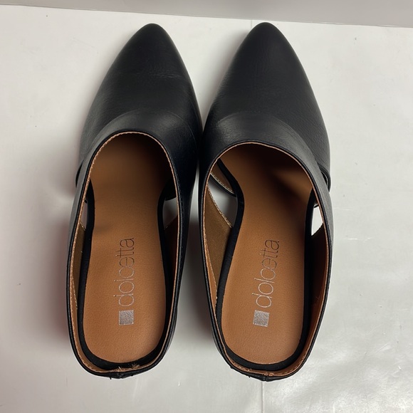 Dolcetta~Faux Leather~Pointed Toe~Block Heel~Cut-Out~Slip-On Mules~Size 7 1/2 - Picture 4 of 10